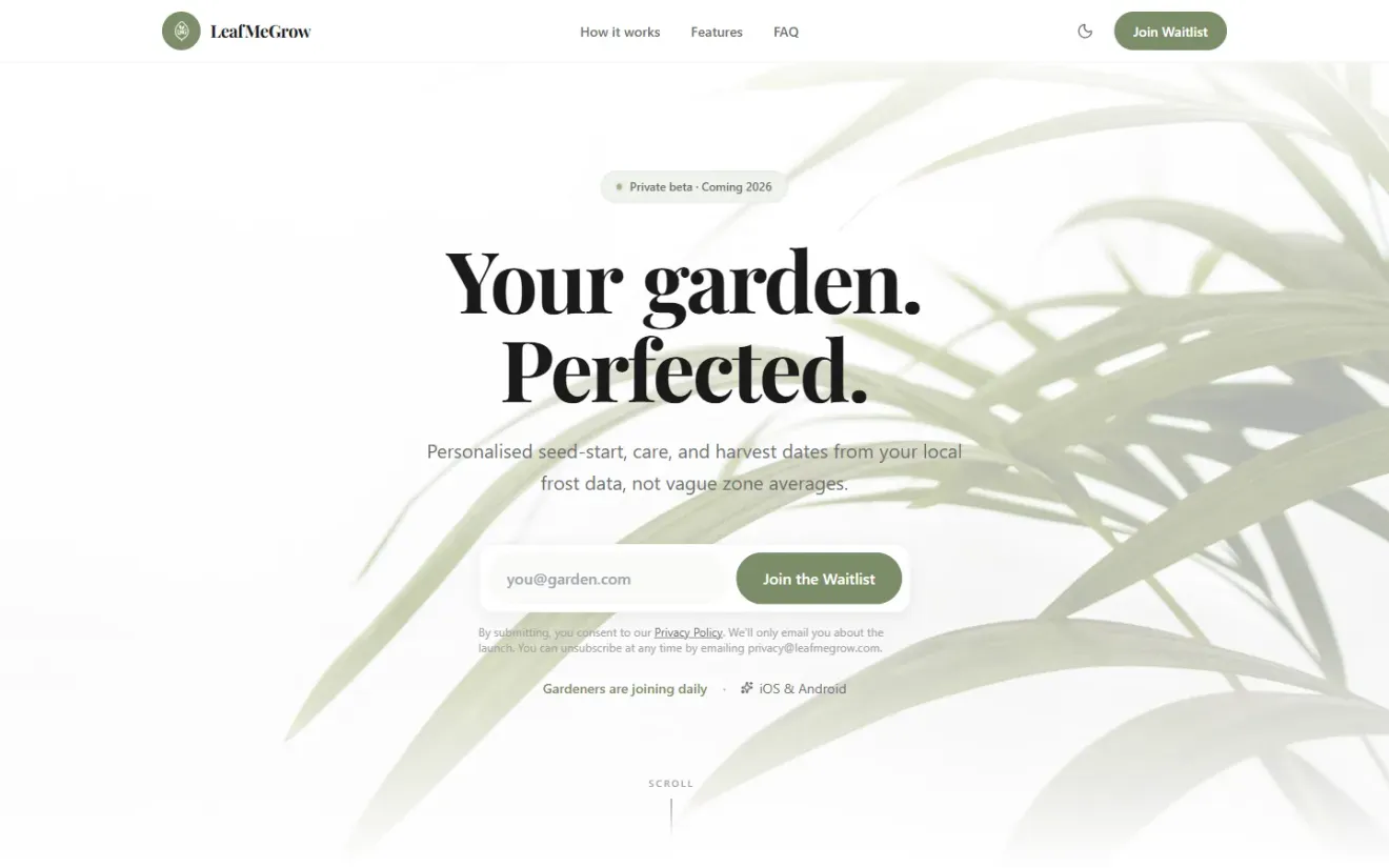 LeafMeGrow — screenshot