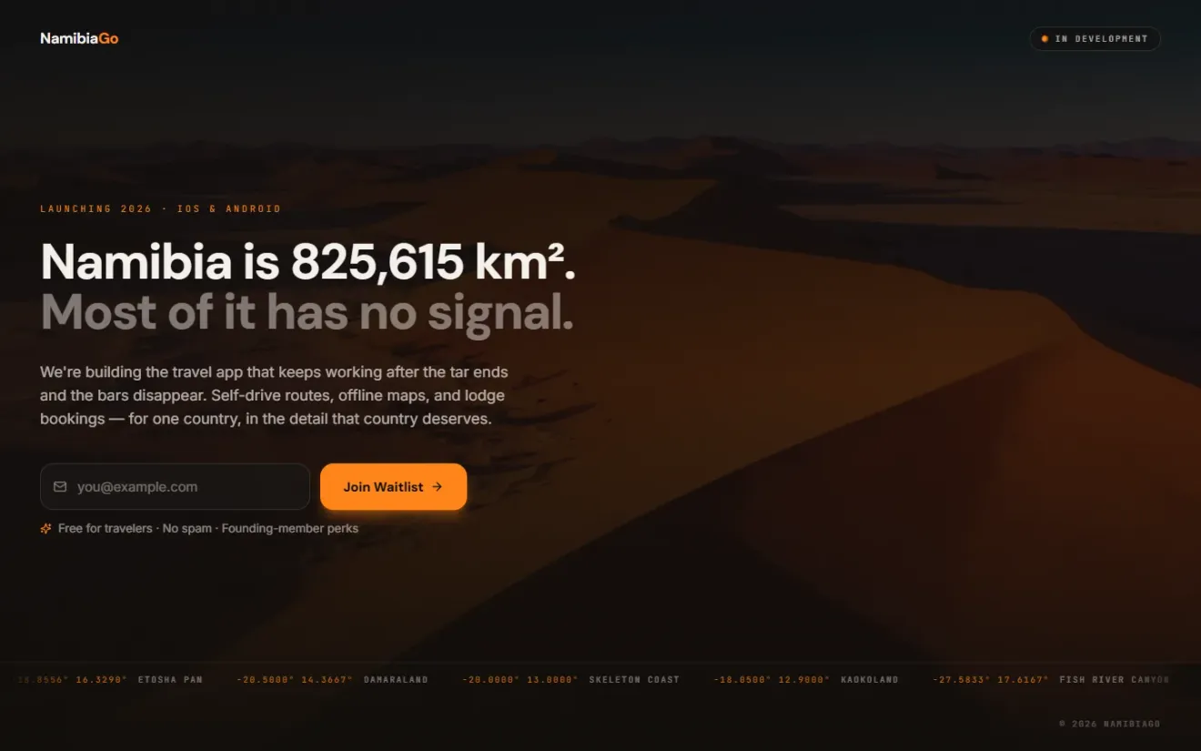 NamibiaGo — screenshot