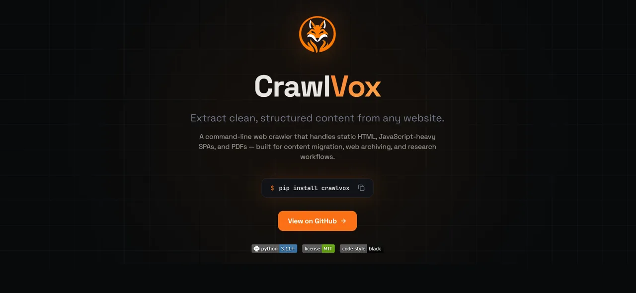 CrawlVox — screenshot
